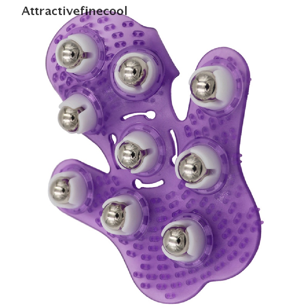 Găng Tay Mát Xa Cơ Thể 9 Con Lăn Kim Loại 360 Độ Tiện Dụng