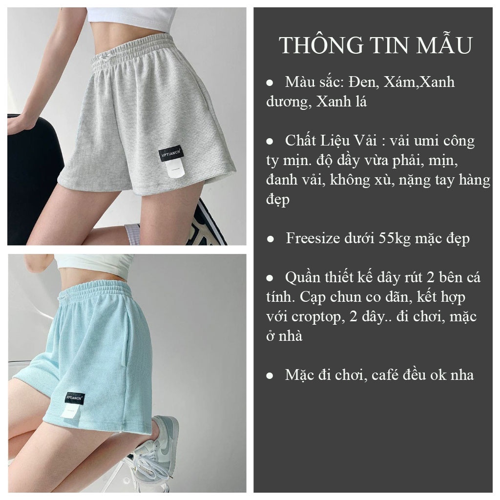 Quần short nữ mặc nhà ITEM quần short ngắn cạp chun chất Umi Ulzzang - CUTEZOO