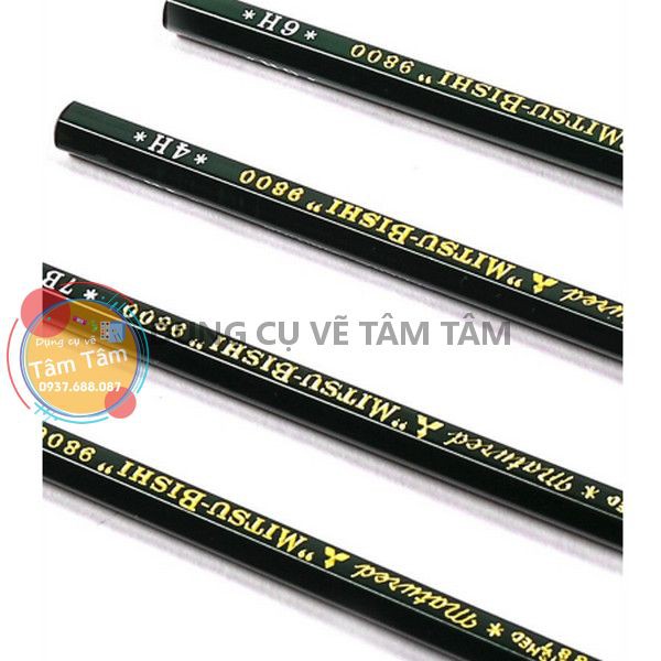 [ TÂM TÂM ] Bút chì Phác thảo Uni Mitsu Bishi 9800
