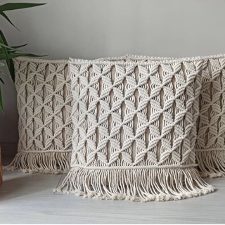 Gối vuông sofa macrame size 45x45cm