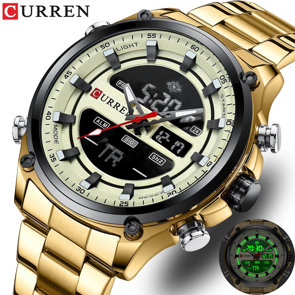 Đồng Hồ Quartz Kỹ Thuật Số Đa Năng Kiểu Dáng Thể Thao Curren