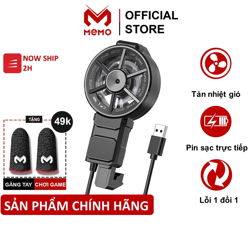 Quạt tản nhiệt điện thoại MEMO FL06 gaming mini quạt chống ồn chơi game pubg free fire liên quân mobile