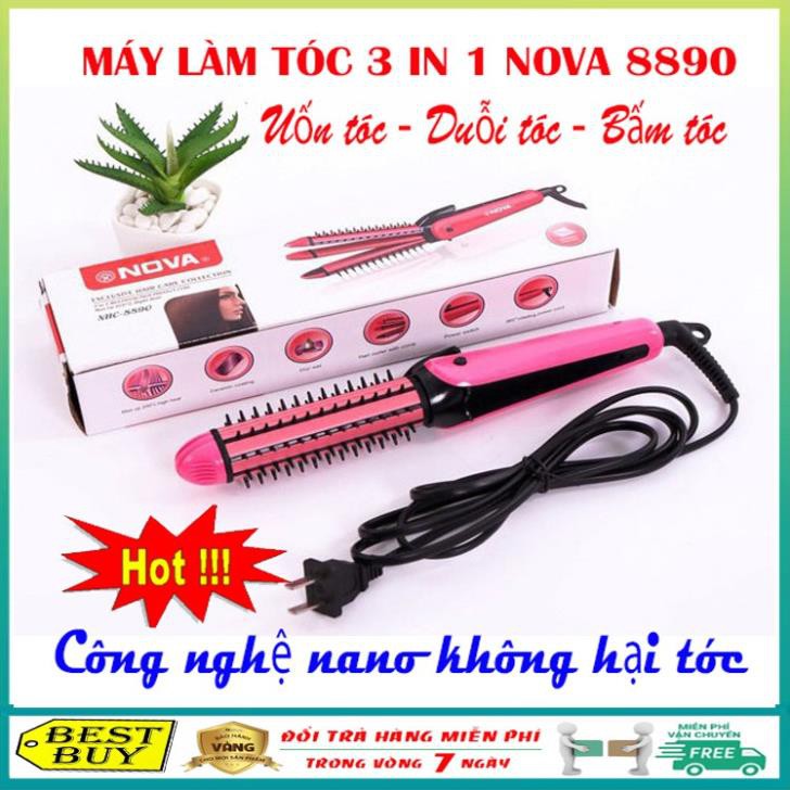 Máy uốc duỗi bấm tóc đa năng 3 trong 1 Nova 8890