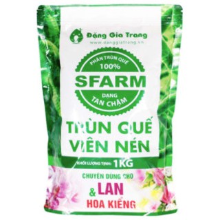 Phân Trùn Quế SFARM Viên Nén Chuyên Dùng Cho Hoa Lan Và Cây Kiểng Túi 1 kg. Dinh Dưỡng Hữu Cơ PHÂN TRÙN QUẾ VIÊN NÉN