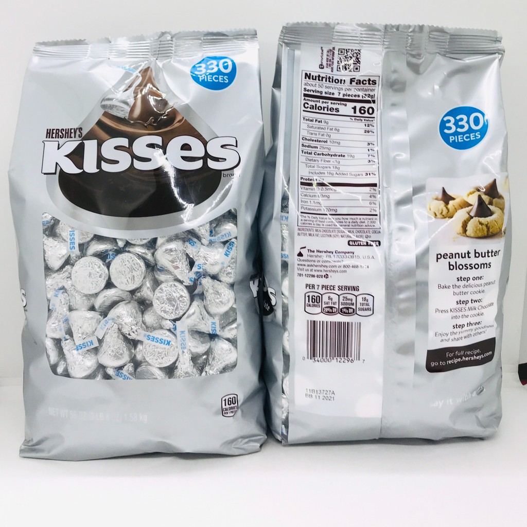 [TÚI LỚN] Socola Sữa Núm Vú Kisses Hershey’s Kisses Milk Chocolate 330pcs 310pcs - Hàng Chính Hãng Mỹ
