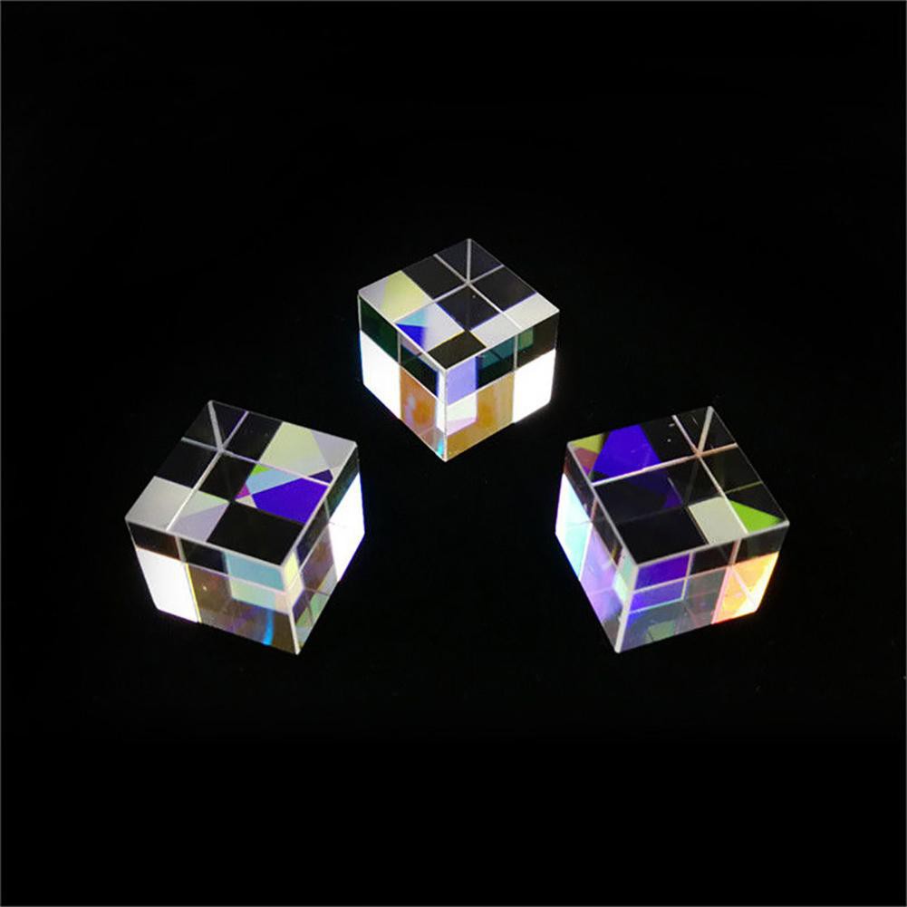 Large♥Optical Glass X-cube Dichroic Cube Prism RGB Combiner Splitter Educational Gift