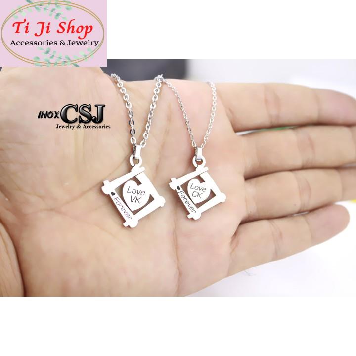 DÂY CHUYỀN INOX CẶP ĐÔI VỢ CHỒNG VK CK MC253 - siêu đẹp chuẩn thời trang