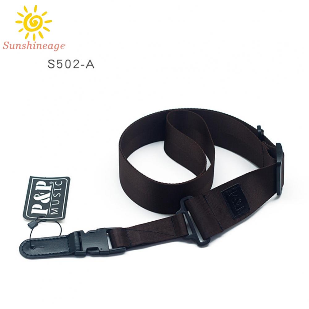 SUNAGE- ~Guitar Strap Brown Elastic Fashion Long Strong Durable Nylon Guitar Belt【SUNAGE-HOT Fashion】
