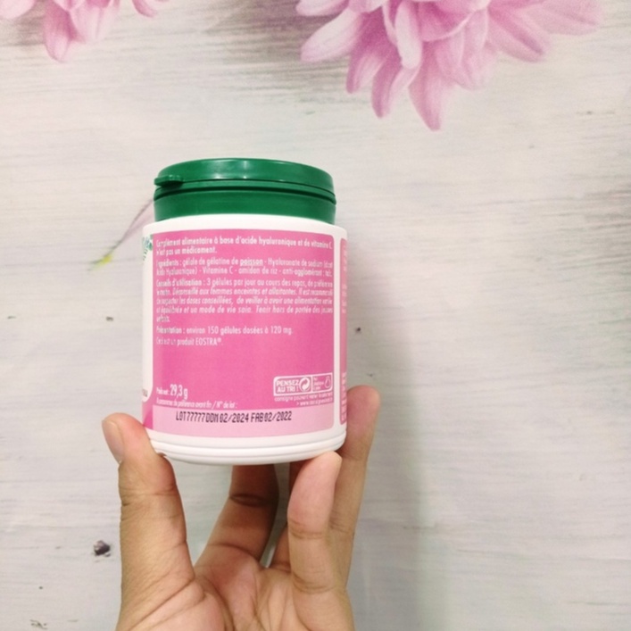 Viên uống cấp nước căng bóng da Superdiet acid hyaluronique vitamine c  150 viên của Pháp