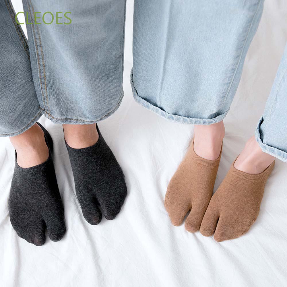 Vớ xỏ 2 ngón ống ngắn vải cotton mềm mại đơn giản thoáng khí nhiều màu sắc phong cách Nhật Bản dành cho nữ
