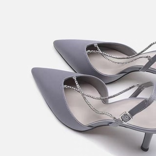 ORDER - Cnk mũi đen gót vuông 8cm 35-40