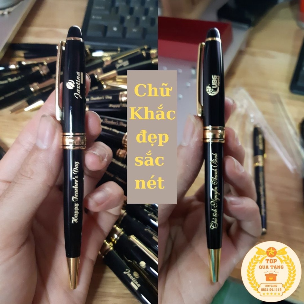 Bút ký kim loại xoay mở ngòi P116, ngòi 0.7mm mực bi màu xanh [FREE khắc]