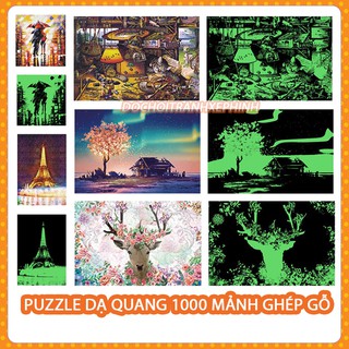 Tranh ghép hình 1000 mảnh gỗ KT 75x50cm Jigsaw puzzles có dạ quang phát sáng/ Đồ chơi xếp hình gỗ/ Bộ xếp hình
