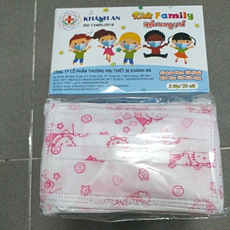 Khẩu trang trẻ em Khánh An Kids Family Hộp 10 cái Hộp 50 cái | BigBuy360 - bigbuy360.vn