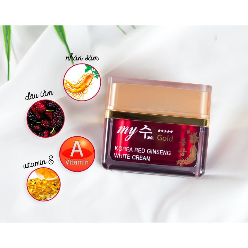 Kem sâm dưỡng ẩm và trắng da My Gold Korea Red Ginseng White Cream 50ml