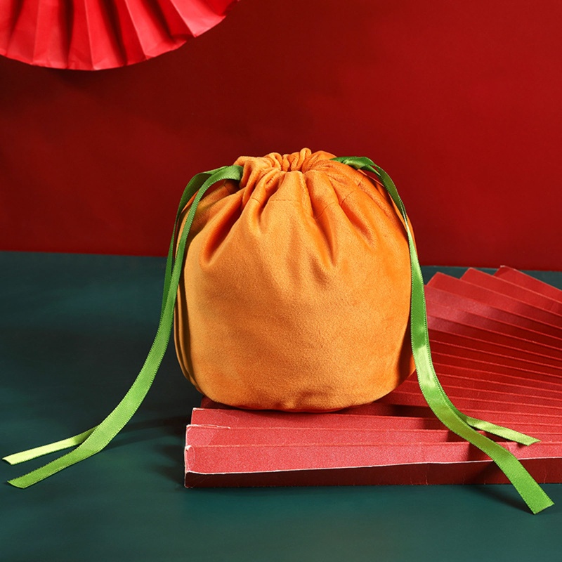 Túi Đựng Bánh Kẹo Bằng Nhung Họa Tiết Bí Ngô Halloween Kèm Dây Rút Độc Đáo Trang Trí Tiệc Tùng / Lễ Hội Cho Bé