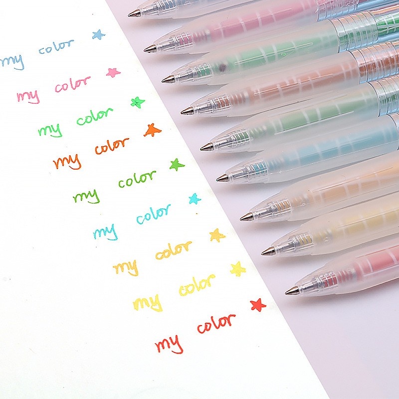 Set 9 bút Gel Morandi có thể thu gọn thay đổi màu nước sáng tạo