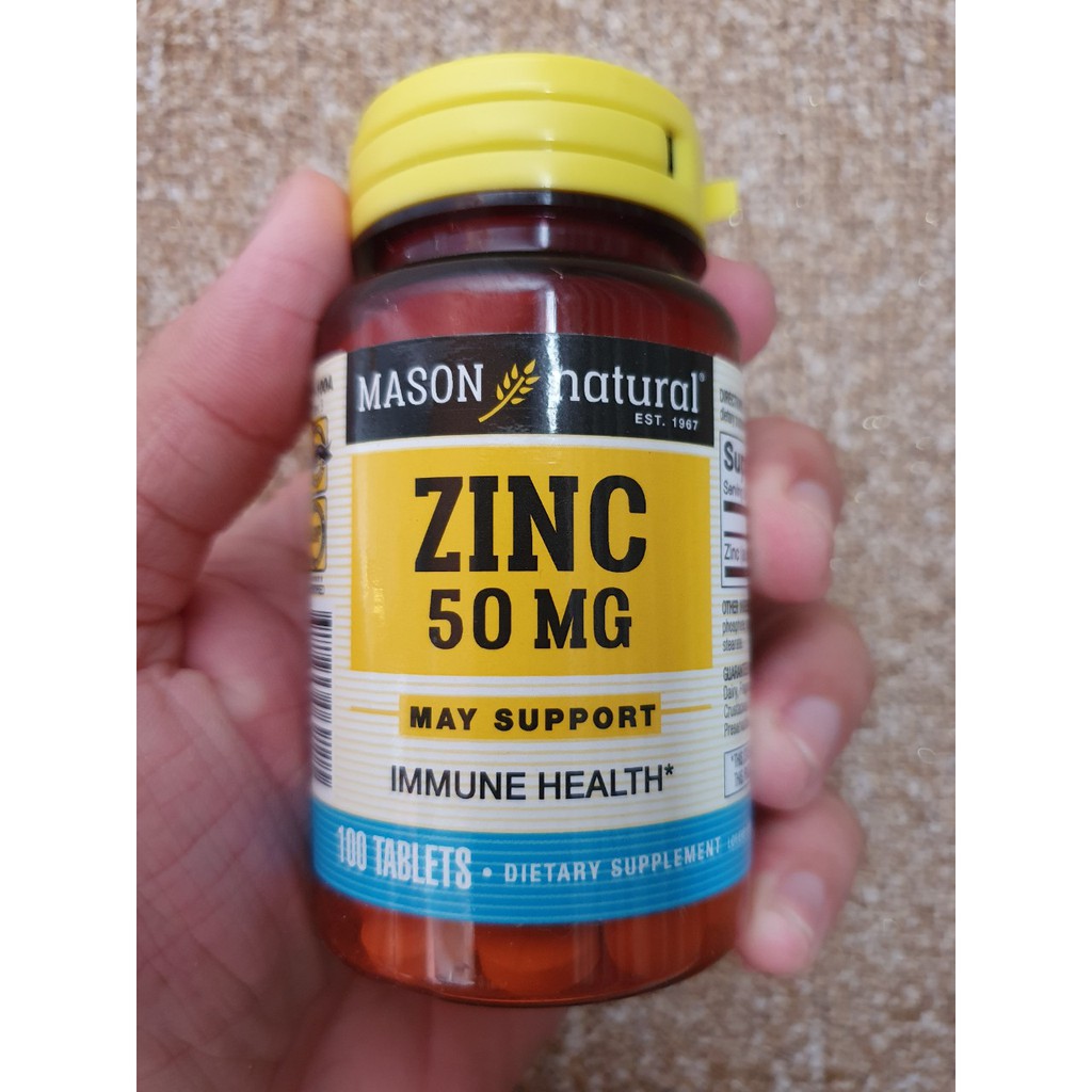 Mason Natural | Zinc hàm lượng cao | 100 lần dùng 50mg