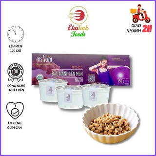 Đậu nành lên men natto, đậu tương ăn liền etailink foods, set 3 hộp 150g hỗ trợ giảm cân