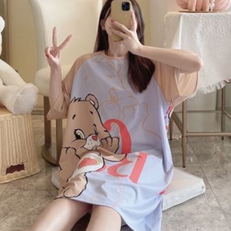 Đầm Ngủ Họa Tiết Hoạt Hình Dễ Thương Cho Nữ