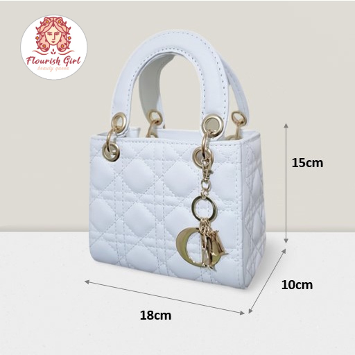 Túi xách đeo chéo đi chơi loại 4 ô da lì size 18, túi xách nữ vuông đựng vừa điện thoại T001