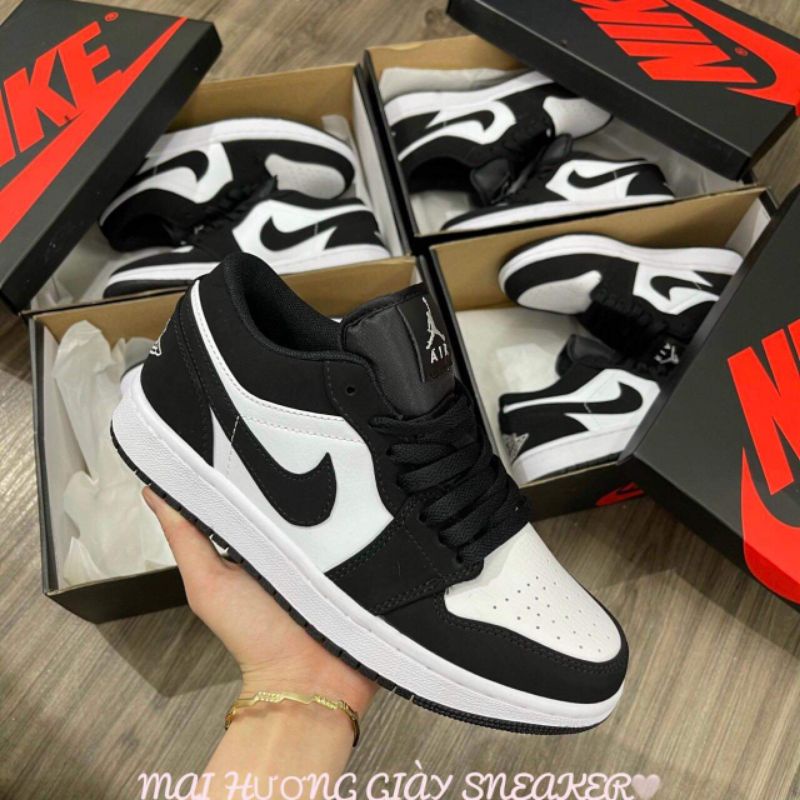 Giày thể thao nam nữ sneaker  ❤❤  giày jordan pandan cổ thấp  ,   jd1 đen trắng 11  .Tặng kèm  dây giày