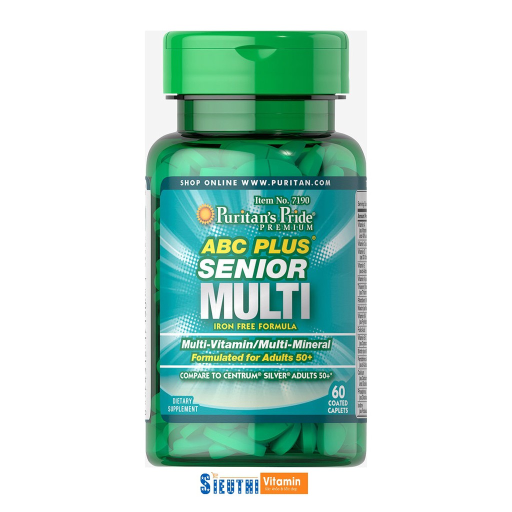 [CHÍNH HÃNG] Dinh dưỡng cho người cao tuổi vitamin và khoáng chất tổng hợp ABC Plus Senior Multivitamin Puritan’s Pride