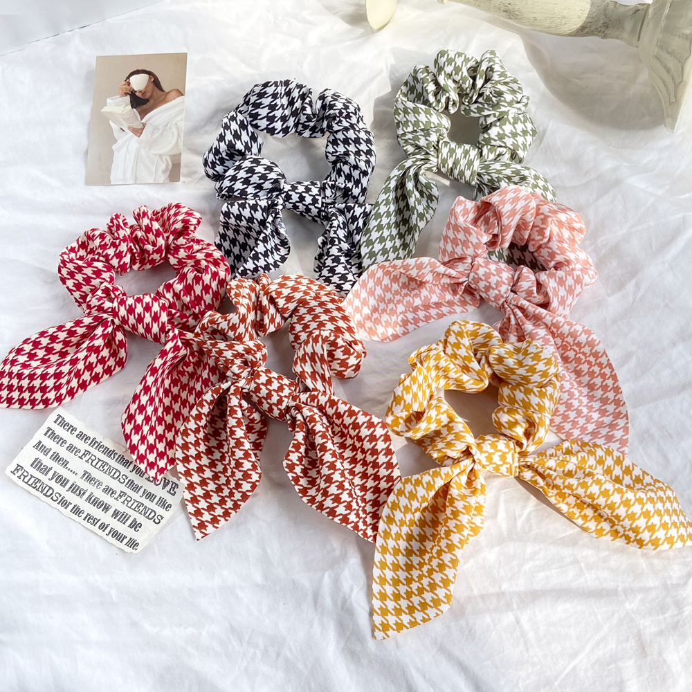 Dây chiffon cột tóc đính nơ &amp; hoa nhiều màu phong cách Bohemia - Hàn Quốc sang trọng