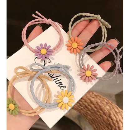 lẻ+sỉ dây thun buộc tóc hoa cúc