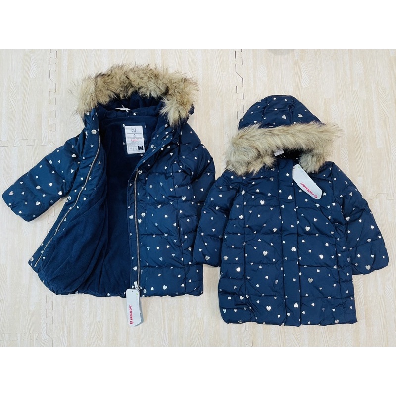 Áo phao khoác lót nỉ bé gái dư xịn 18m-5y