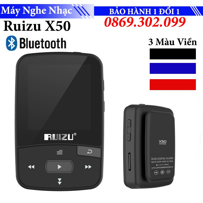 Máy nghe nhạc Mp3 thể thao bluetooth 4.0 RUIZU X50 8GB