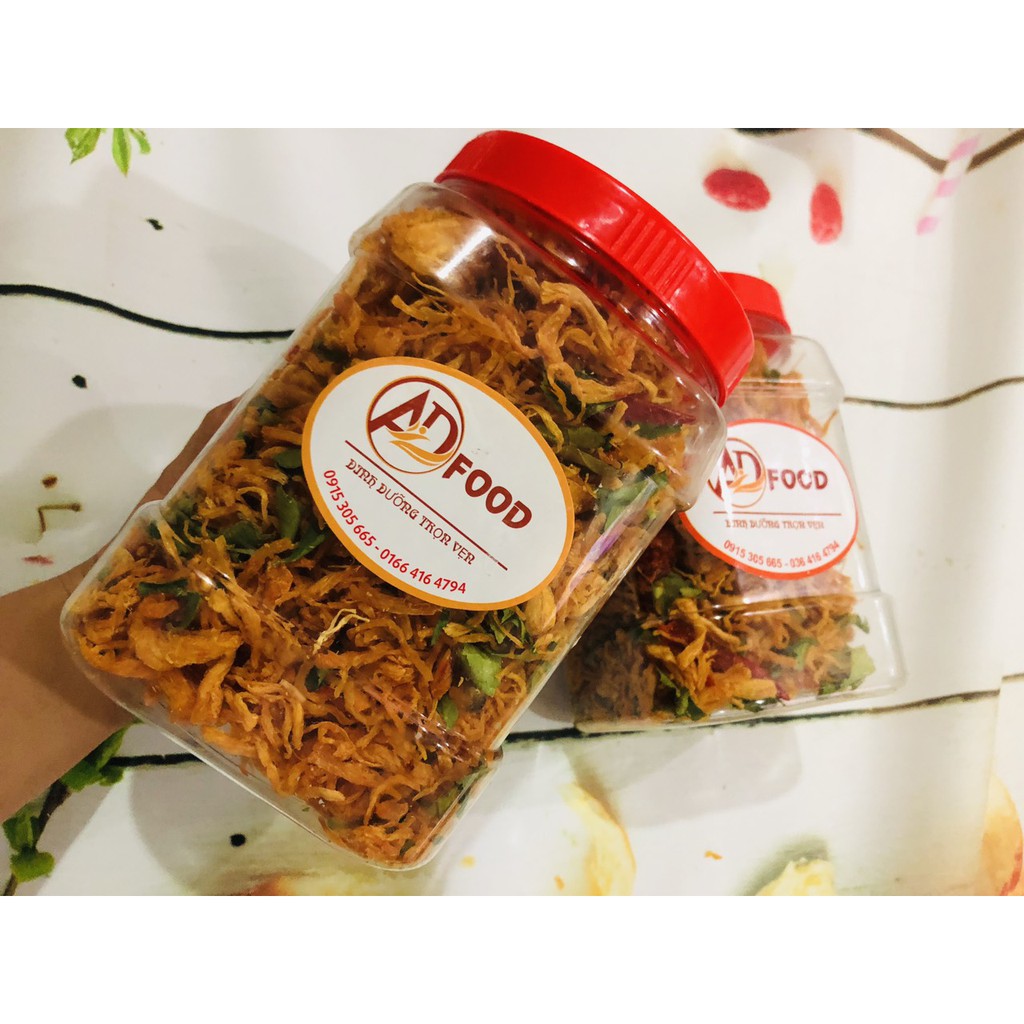 1kg khô gà xé cay lá chanh đóng hộp (mỗi hộp 500g)