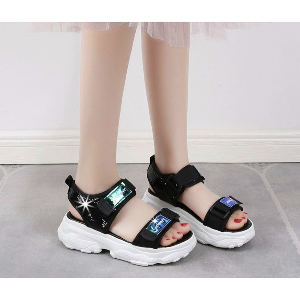 Sandan Xuồng ẢNH THẬT Giày Đế Bằng Kim Sa - Xuồng 5p 005