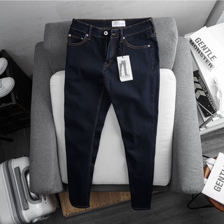 Quần jean nam xanh đậm ống côn rách bụi skinny VNXK xịn