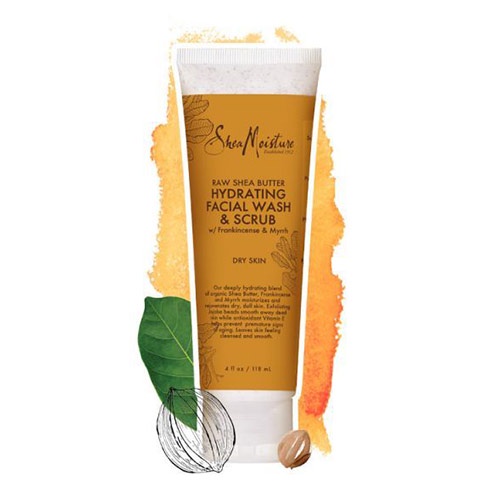 Bill US - Tẩy tế bào chết SheaMoisture Shea Moisture Raw Shea Facial Wash &amp; Scrub 118ml