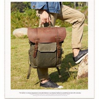Balo máy ảnh canvas half nắp da_CVASS03