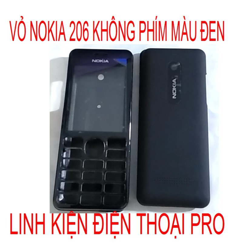 VỎ NOKIA 206 KHÔNG PHÍM MÀU ĐEN