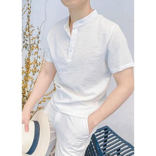 Bộ Đũi Nam Cao Cấp Cộc Tay, Bộ Đồ Quần Áo Nam Vải Đũi Thái BD01 . ' ;