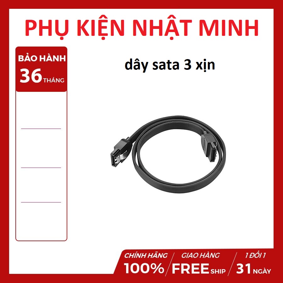 [chính hãng] Dây SATA3 dùng cho SSD, HDD tốc độ 6Gbs hàng xịn bóc main bh 36 tháng lỗi 1 đổi 1