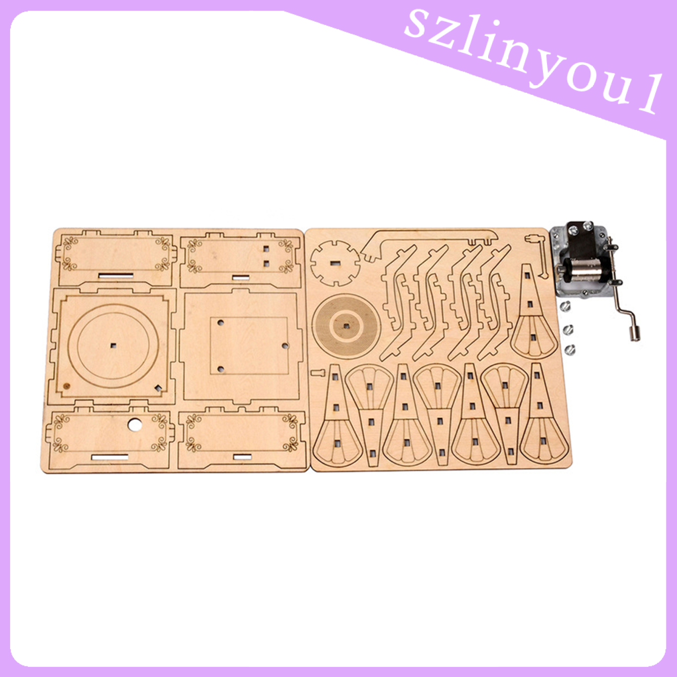 Hộp Nhạc Gỗ 3d Hình Máy Hát Cổ Điển Cho Bé