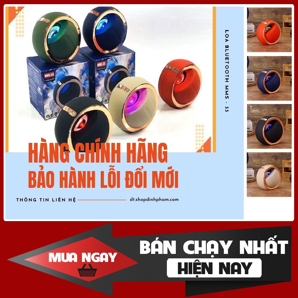 [Hot Trend]✅✅Loa Bluetooth, Loa Bluetooth Mini MMS-33✅  Âm Thanh Cực Đỉnh, Pin Trâu, Đèn LED RGB Nhấp Nháy