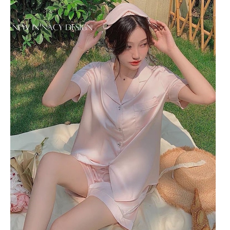 Bộ ngủ lụa cộc tay mềm mại cao cấp Nacy Design ⚡️Free Ship⚡️ | BigBuy360 - bigbuy360.vn