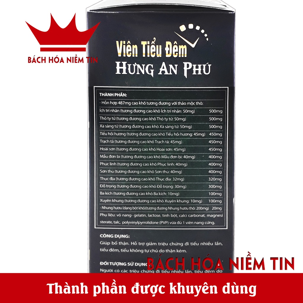 Viên uống giảm tiểu đêm - VIÊN TIỂU ĐÊM - HAP- thành phần thảo dược - giúp giảm tiểu rắt, tiểu nhiểu lần