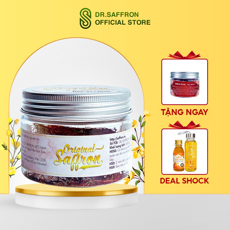 Nhụy Hoa Nghệ Tây Nguyên Sợi Saffron Việt Nam lọ 3Gr