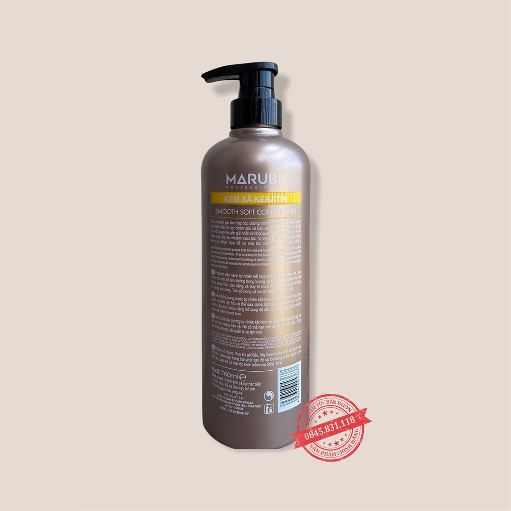 Dầu gội đầu KERATIN MARUBI 750ml cặp dầu gội xả phục hồi hư tổn giảm rụng tóc chính hãng CT72