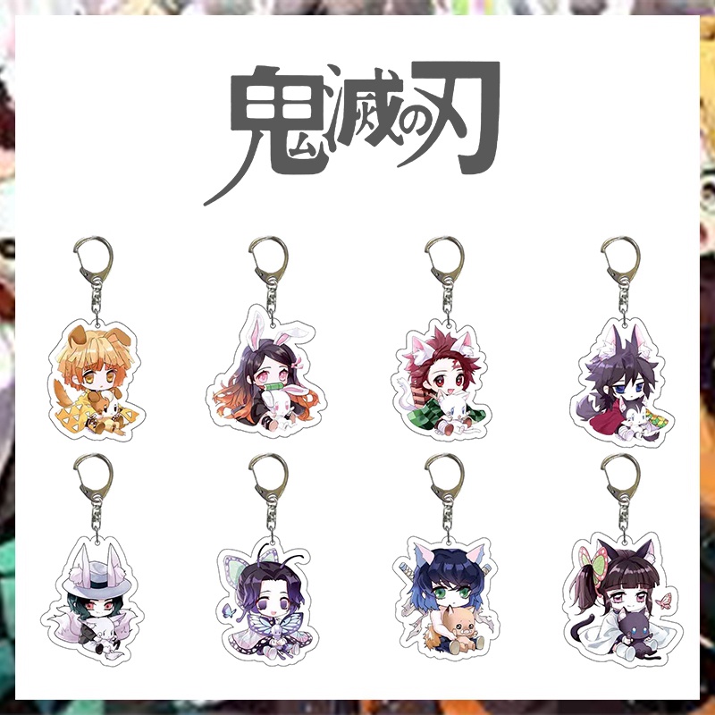 Móc Khóa Nhựa Acrylic Họa Tiết Hoạt Hình Demon Slayer Kimetsu No Yaiba Tanjiro Kamado Dễ Thương