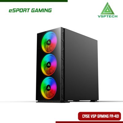 Thùng máy tính Case VSP FA 401 Gaming kính cường lực (Tặng 4 FAN RGB)