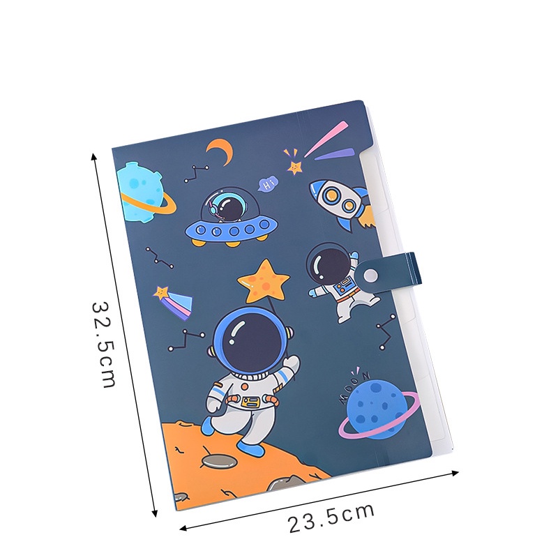 Túi đựng tài liệu A4 nhiều ngăn hình phi hành gia cute dễ thường nhiều màu (23.5cm*32.5cm)