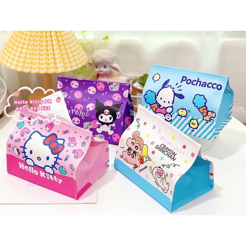 Túi đựng khăn giấy Hello Kitty Doremon Doraemon