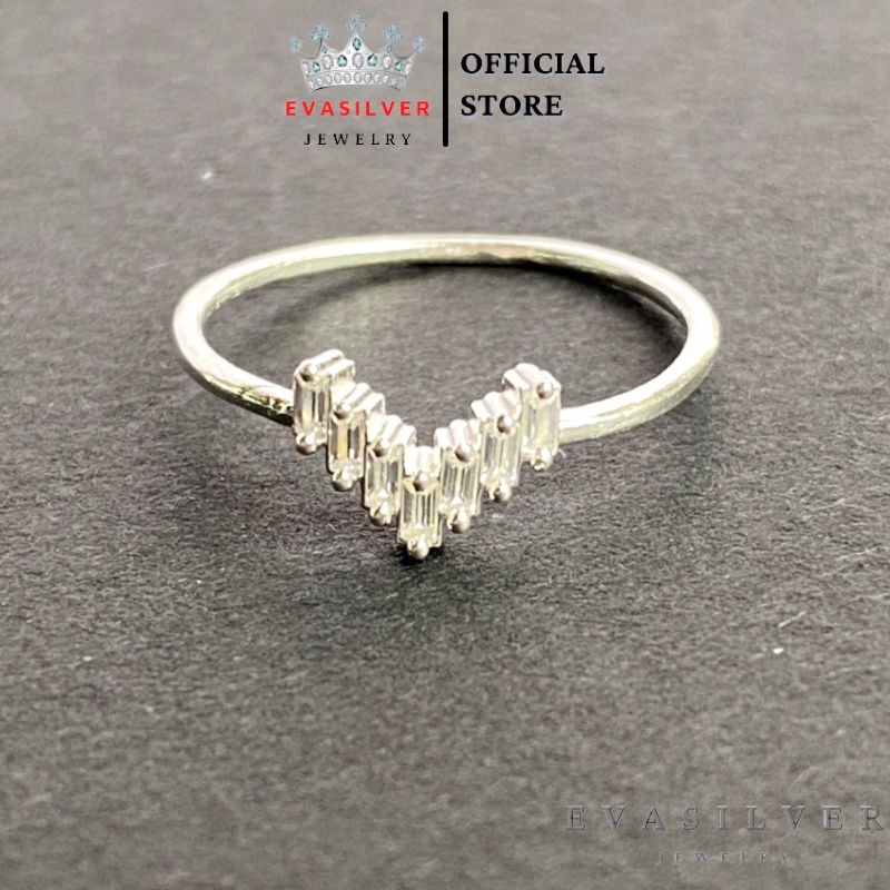 Nhẫn nữ bạc ta mặt trái tim ghép đơn giản - Trang sức bạc Evasilver